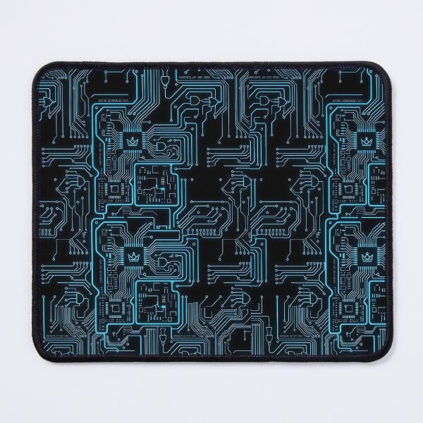 Item preview, Luminous Neon Blue Circuitry Schematic – Aesthetic Dark Mode Tech Logic Board designed and sold by ResonateUK.