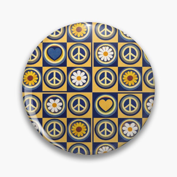 Item preview, Retro Flower Power Pattern – Navy Gold Retro designed and sold by Studio-RMD.