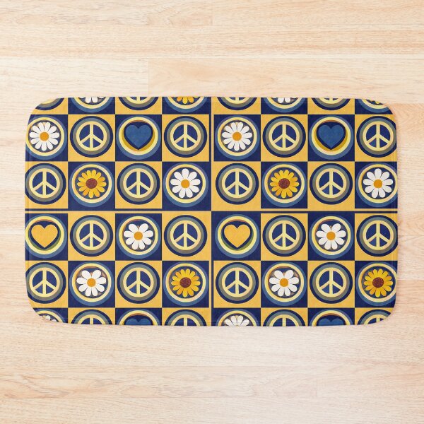 Item preview, Retro Flower Power Pattern – Navy Gold Retro designed and sold by Studio-RMD.
