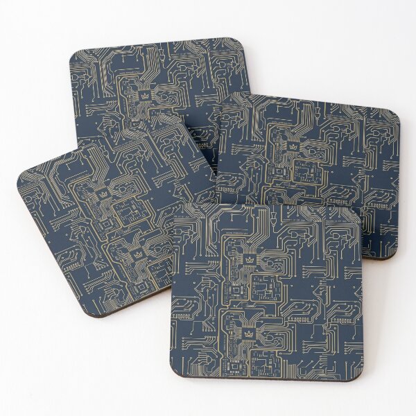 Item preview, Luxury Gold Circuitry Schematic – Aesthetic Navy Tech Logic Board designed and sold by ResonateUK.