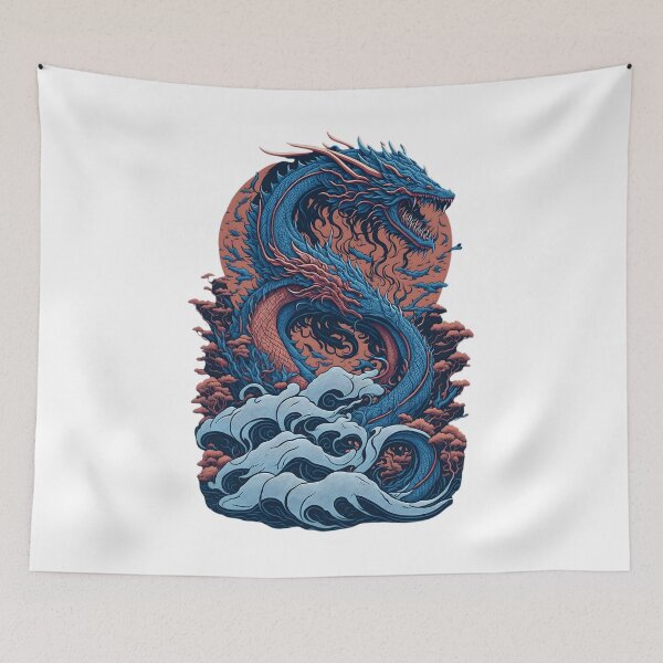Item preview, Japanese Dragon Tattoo Style Mythical Dragon Art designed and sold by Mythic Ink Studio.