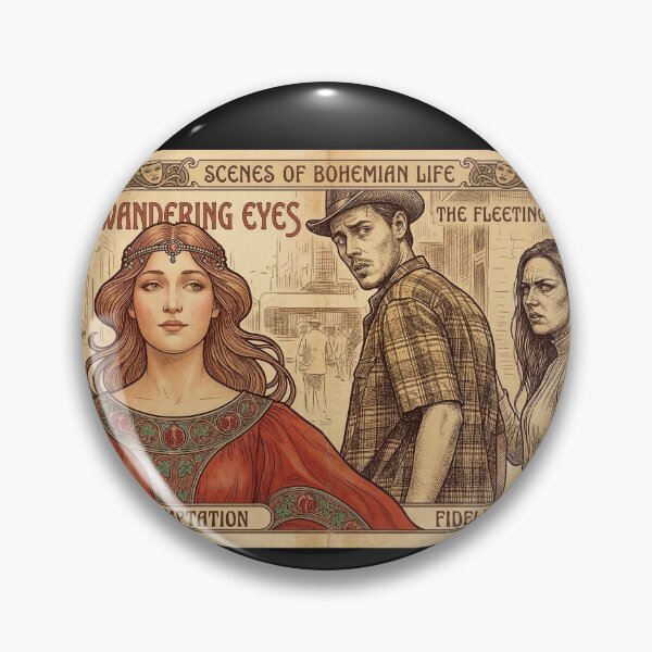 Item preview, Art Nouveau Distracted Boyfriend Meme - The Wandering Eyes designed and sold by ern vintage store.