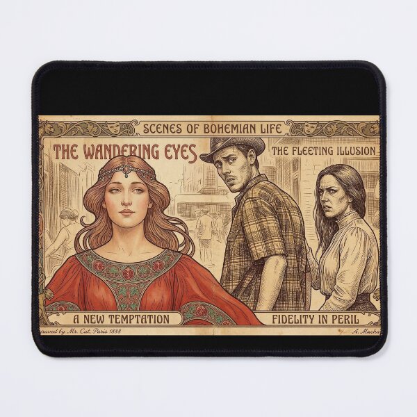 Item preview, Art Nouveau Distracted Boyfriend Meme - The Wandering Eyes designed and sold by ern vintage store.