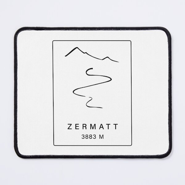 Item preview, Zermatt Ski Resort – Minimal Alpine Ski Line (Back Print Black) designed and sold by leewarddesign.