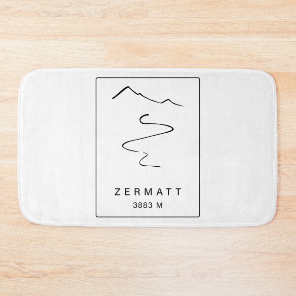 Item preview, Zermatt Ski Resort – Minimal Alpine Ski Line (Back Print Black) designed and sold by leewarddesign.
