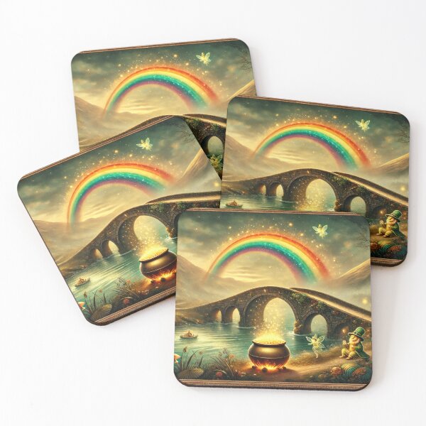 Item preview, Golden Rainbow Bridge Irish Fantasy designed and sold by NancyzKreations.