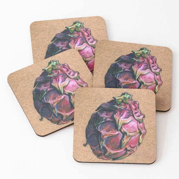 Item preview, Pitahaya - pencil illustration on brown paper designed and sold by AquarellChill.