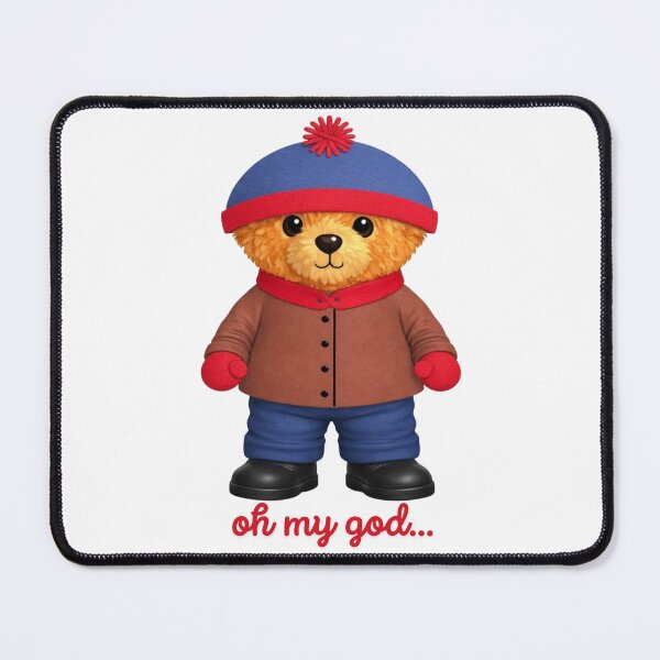 Item preview, Cute Bear in Blue Pom Pom Hat - 90s Retro Winter Nostalgia ❄️ designed and sold by CuteBear87.