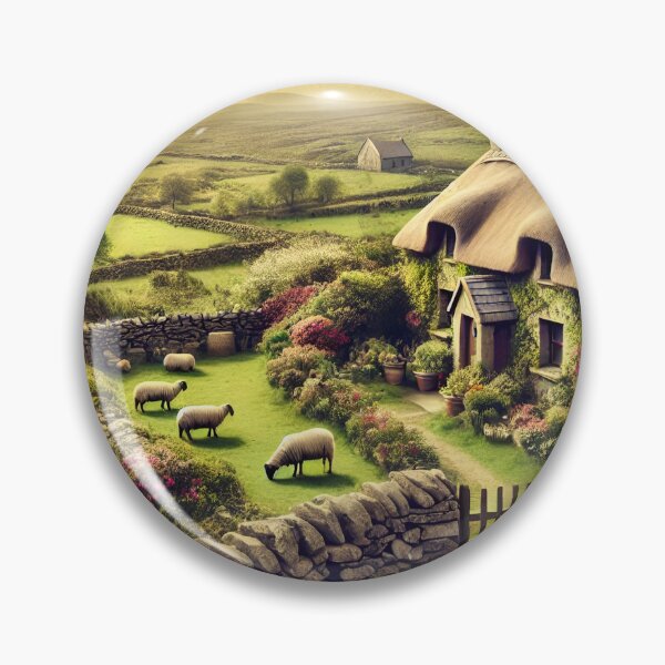 Item preview, Irish Countryside Cottage Sheep Meadow designed and sold by NancyzKreations.