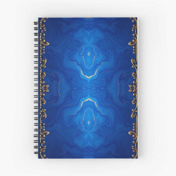 Item preview, Royal Blue Marble Abstract with Golden Ornament Frame designed and sold by ScreenPin.