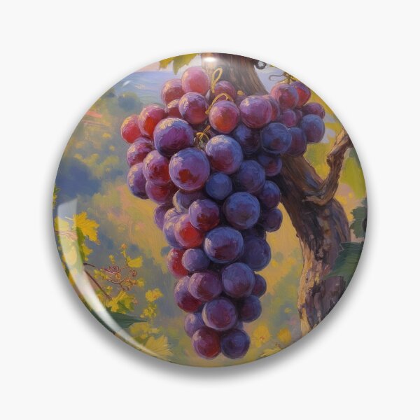 Item preview, Purple Grapes Oil Painting | Vineyard Fruit Art designed and sold by Debbie Schulte.
