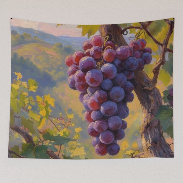 Item preview, Purple Grapes Oil Painting | Vineyard Fruit Art designed and sold by Debbie Schulte.