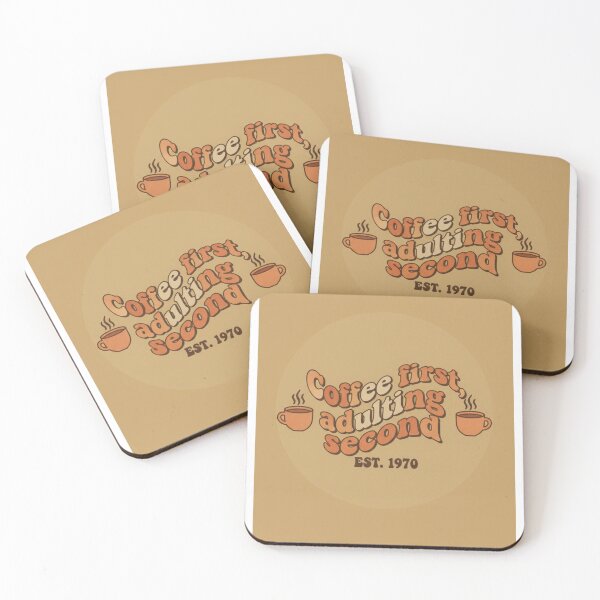 Item preview, Coffee First Adulting Second Retro 1970 Vintage Style designed and sold by HALYNA070824.
