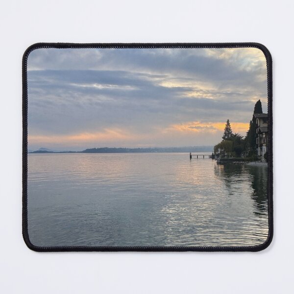 Item preview, Golden Hour on Lake Garda – Stone Wall and Villa by the Water designed and sold by dollgraphy.
