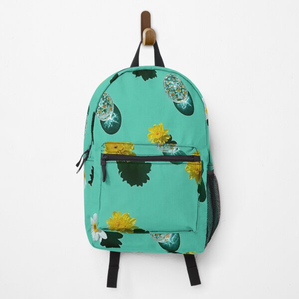 Item preview, Easter eggs and yellow flowers on a green surface designed and sold by Stellar Geometry.