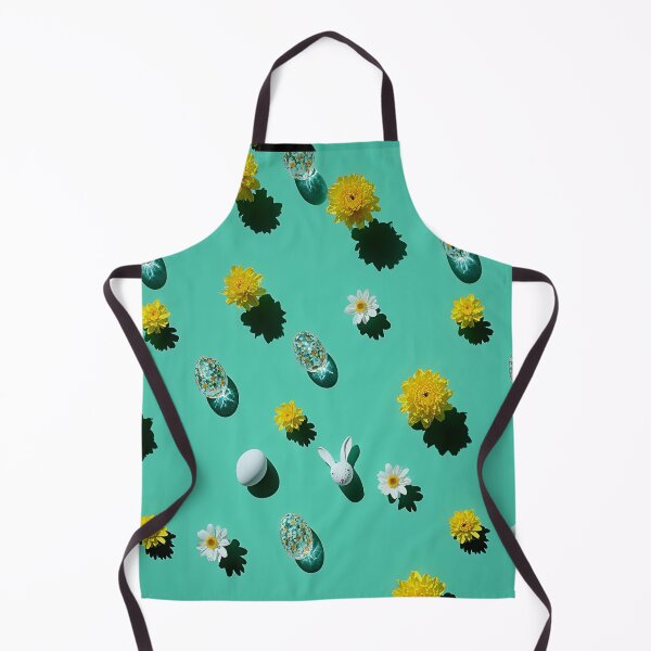 Item preview, Easter eggs and yellow flowers on a green surface designed and sold by Stellar Geometry.