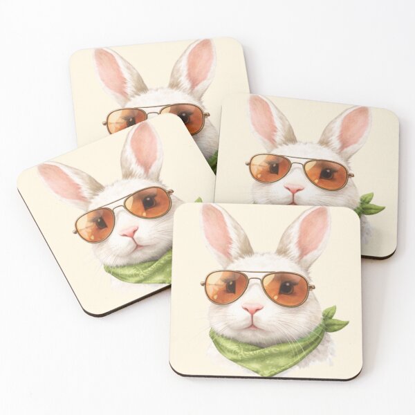 Item preview, Cool Easter Bunny with Aviator Sunglasses and Green Bandana designed and sold by ByJuju.