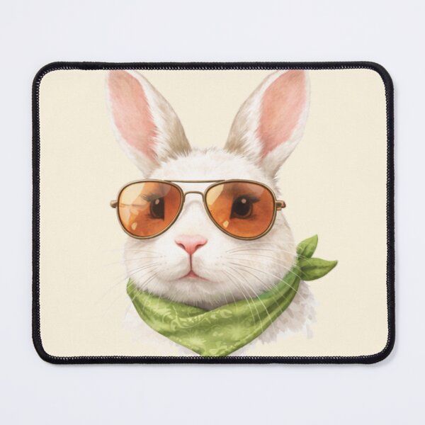 Item preview, Cool Easter Bunny with Aviator Sunglasses and Green Bandana designed and sold by ByJuju.