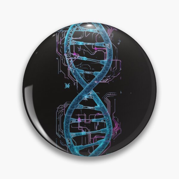 Item preview, Cyberpunk Neon DNA Circuit - Futuristic Biotech designed and sold by MouradStudio.