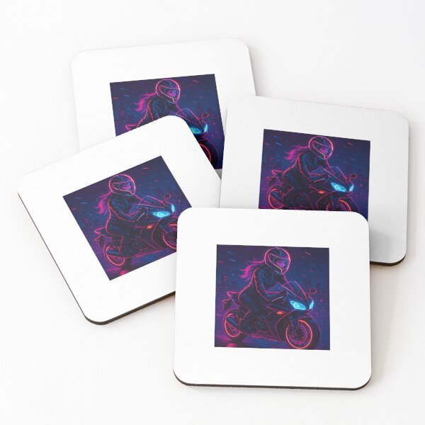 Item preview, Neon Motorcycle Night Ride – Cyberpunk Aesthetic Art designed and sold by ZolaDesings.