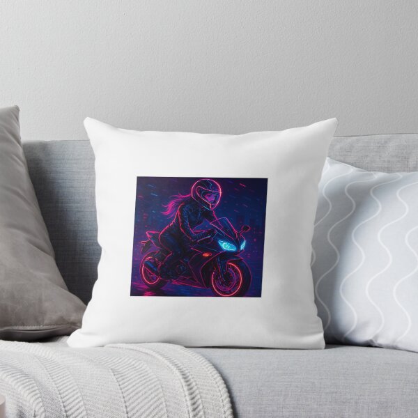 Item preview, Neon Motorcycle Night Ride – Cyberpunk Aesthetic Art designed and sold by ZolaDesings.