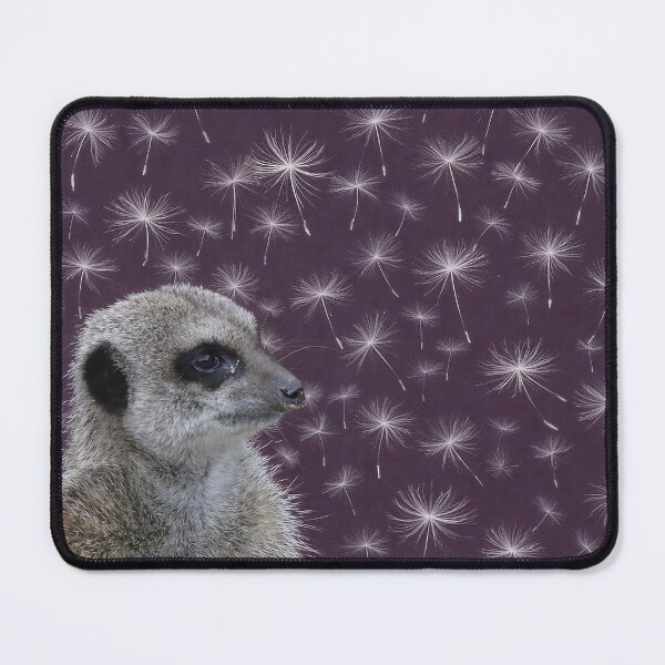 Item preview, Artistic Meerkat on Aubergine Dandelion Seed Background designed and sold by chihuahuashower.