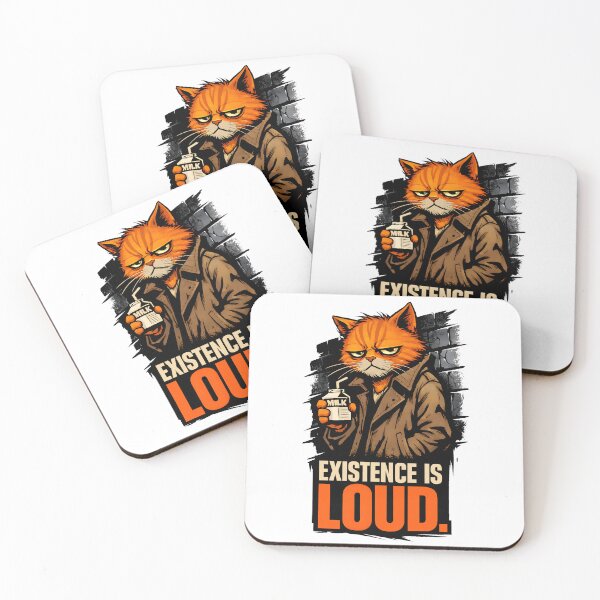 Item preview, Marlowe the Indifferent Grumpy Cat - Existence is Loud - Funny Nihilist Orange Tabby in Trench Coat Noir Aesthetic Streetwear for Introverts and Cat Lovers by Vivaan Studio designed and sold by Vivaan Studio.