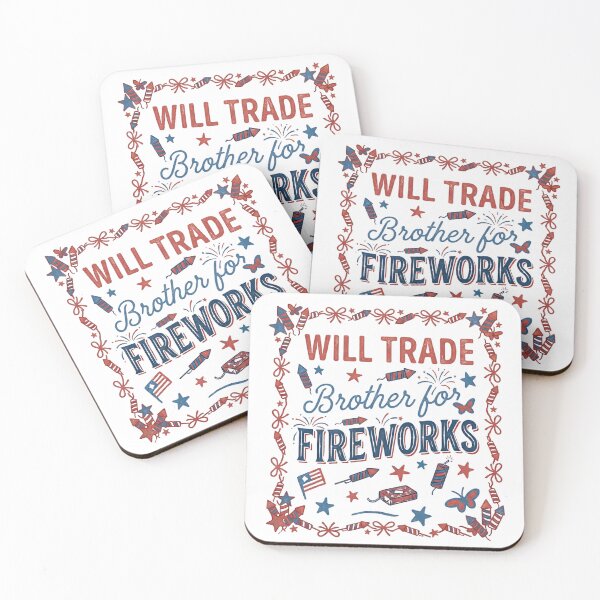 Item preview, Will Trade Brother for Firecrackers Funny 4th of July Patriotic designed and sold by THREE LITTLE BEANS.