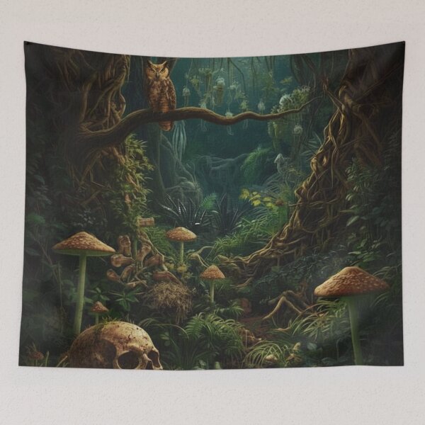 Item preview, Dark Cottagecore Skull Garden – Gothic Floral Skull, Witchy Poison Garden Aesthetic designed and sold by SKULLARTISTRY.