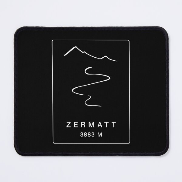 Item preview, Zermatt Ski Resort – Minimal Alpine Ski Line (Back Print White) designed and sold by leewarddesign.