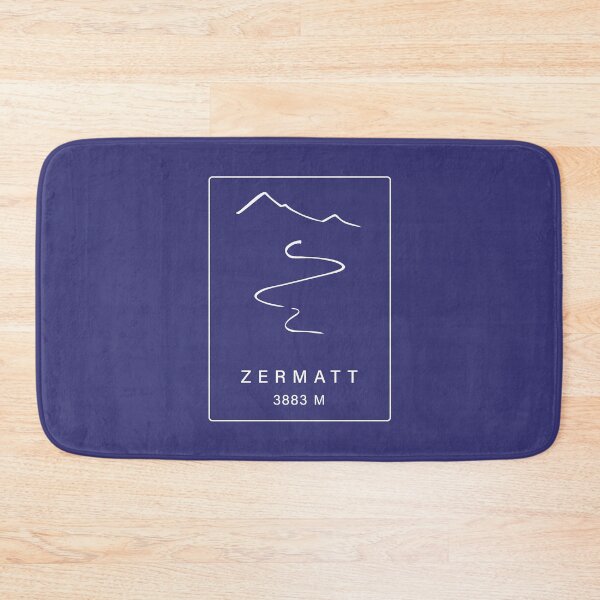 Item preview, Zermatt Ski Resort – Minimal Alpine Ski Line (Back Print White) designed and sold by leewarddesign.