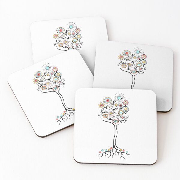 Item preview, Whimsical birdie on a branch  designed and sold by Kelly Kizer Art.