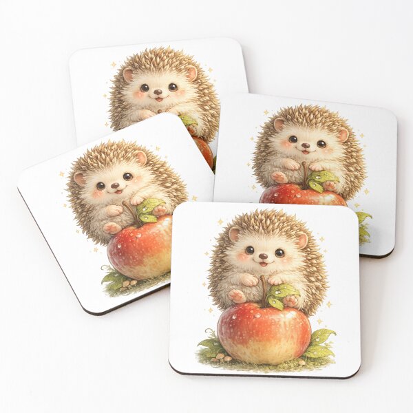 Item preview, Cute Hedgehog Sitting on Apple – Adorable Woodland Animal Illustration designed and sold by CreativeNest88.