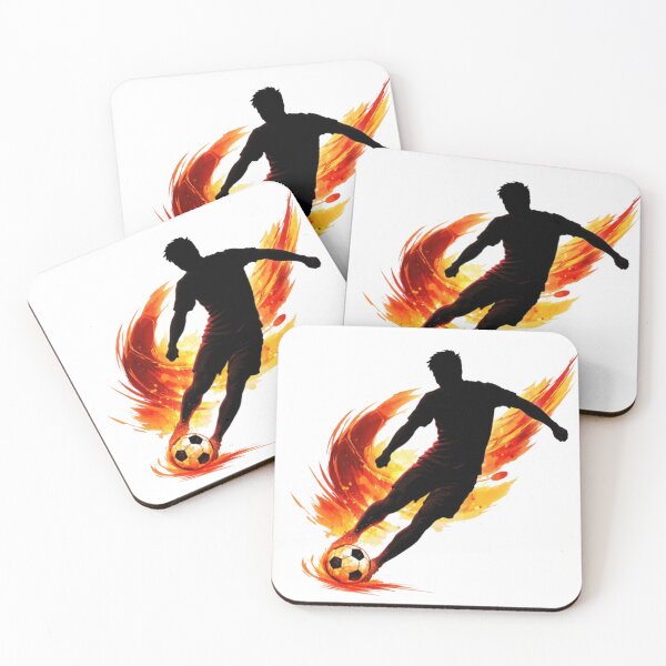 Item preview, Soccer Player Fire Kick Football Action Design designed and sold by IvannaMoroz.