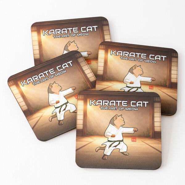 Item preview, Uny Karate Cat Warrior Illustration designed and sold by Fei Long Design Hub.
