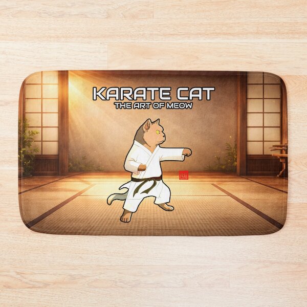 Item preview, Uny Karate Cat Warrior Illustration designed and sold by Fei Long Design Hub.