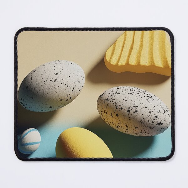 Item preview, Colorful decorative eggs arranged on a pastel background with shadows and textures visible designed and sold by Stellar Geometry.