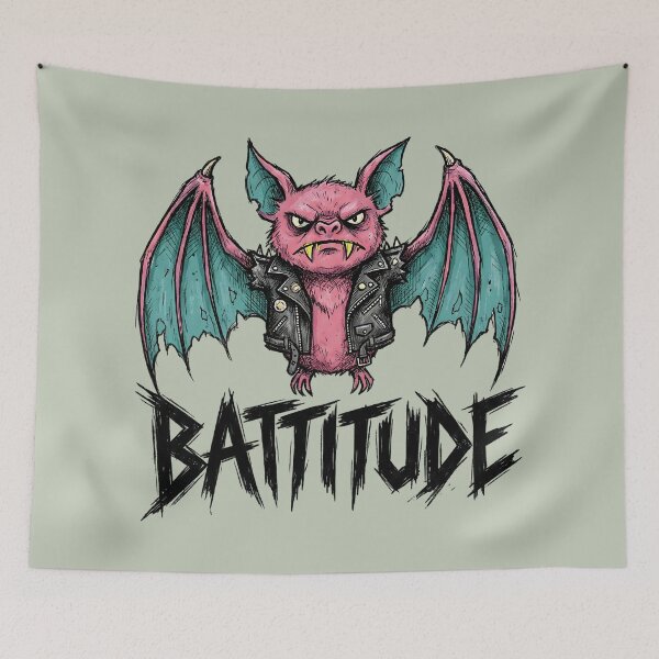 Item preview, Battitude: The Punk Rock Night Crawler designed and sold by AwesomeBeyondLimits.