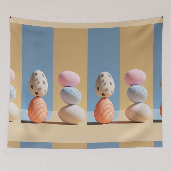 Item preview, Copy of Colorful decorative eggs arranged on a pastel background with shadows and textures visible designed and sold by Stellar Geometry.