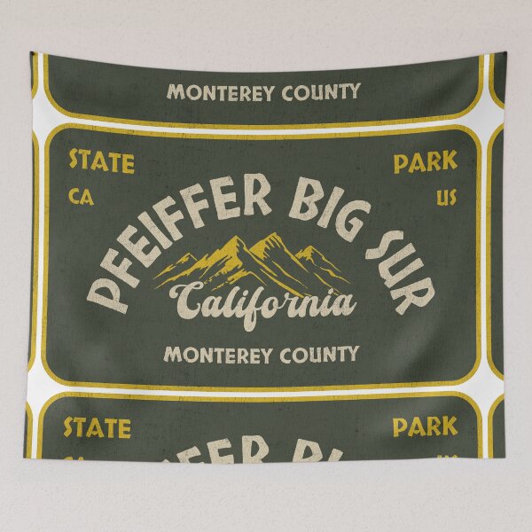 Item preview, Pfeiffer Big Sur State Park, Monterey County, California, badge design designed and sold by Wanderful-roads.