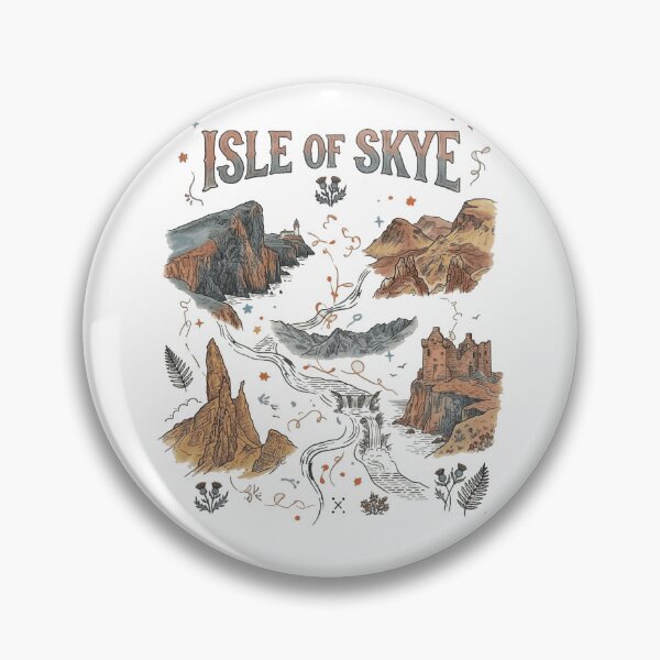Item preview, Isle of Skye Landmarks Folk Art Map - Old Man of Storr & Fairy Pools Art designed and sold by Loom on the Loch.