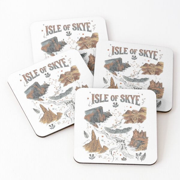 Item preview, Isle of Skye Landmarks Folk Art Map - Old Man of Storr & Fairy Pools Art designed and sold by Loom on the Loch.