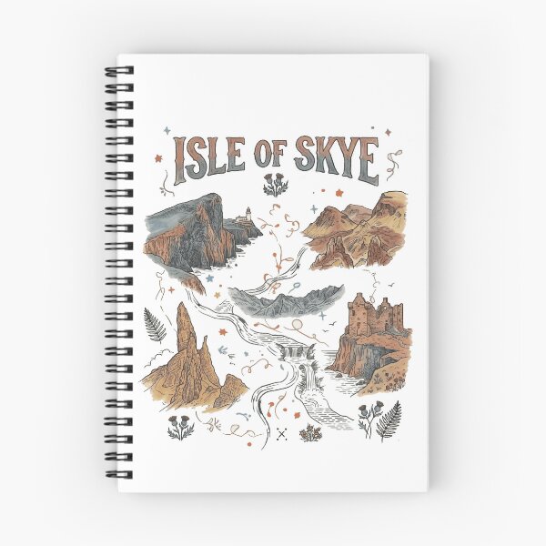 Item preview, Isle of Skye Landmarks Folk Art Map - Old Man of Storr & Fairy Pools Art designed and sold by Loom on the Loch.