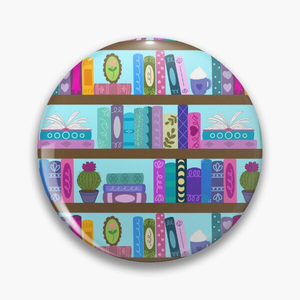 Item preview, Cute Bookshelf Pattern – Colorful Book Lover Library Aesthetic designed and sold by Thistle Owl Studio.