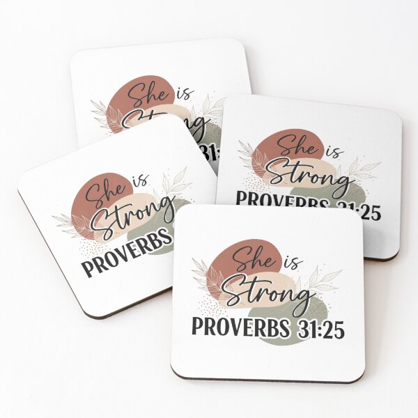 Item preview, She Is Strong Sticker – Proverbs 31:25 Bible Verse – Feminine Christian Boho Aesthetic Decal – Faith Gift for Women designed and sold by Illustrated Faith.