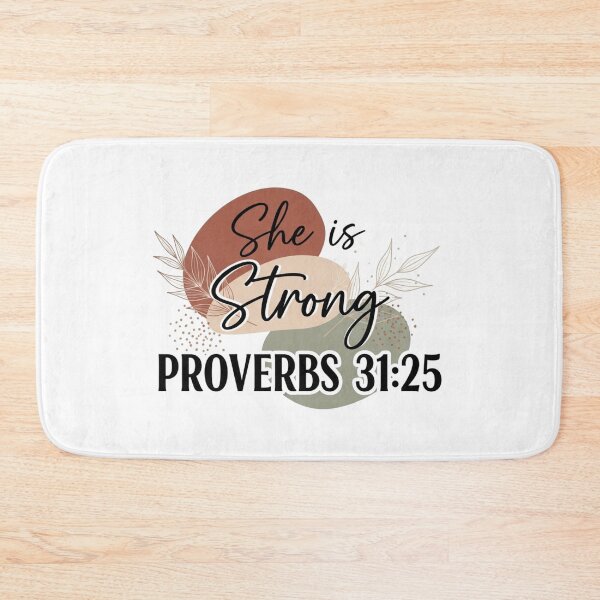 Item preview, She Is Strong Sticker – Proverbs 31:25 Bible Verse – Feminine Christian Boho Aesthetic Decal – Faith Gift for Women designed and sold by Illustrated Faith.