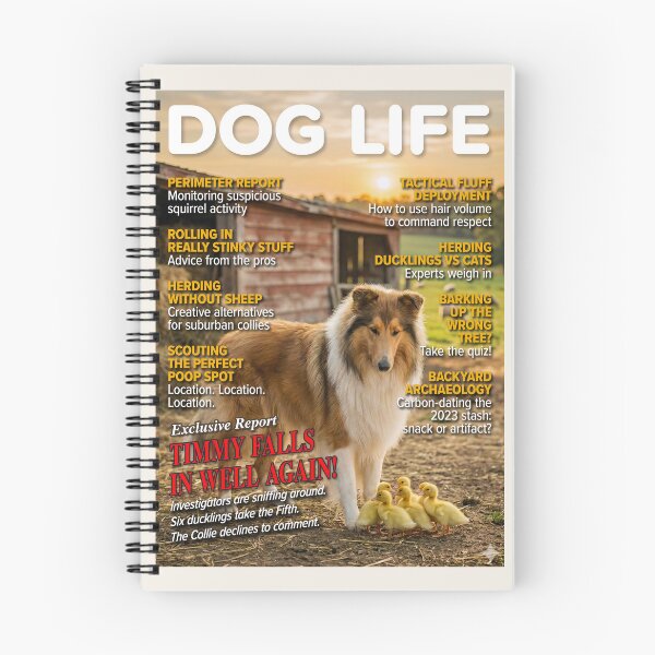 Item preview, DOG LIFE Magazine: Timmy Falls In Well Again Collie Parody designed and sold by FrancophileFun.
