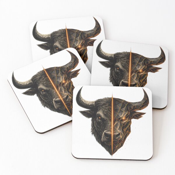 Item preview, Bull Shirt – Cyber Geometric Bull Head Power Animal Design designed and sold by CreativeMindsetLab.