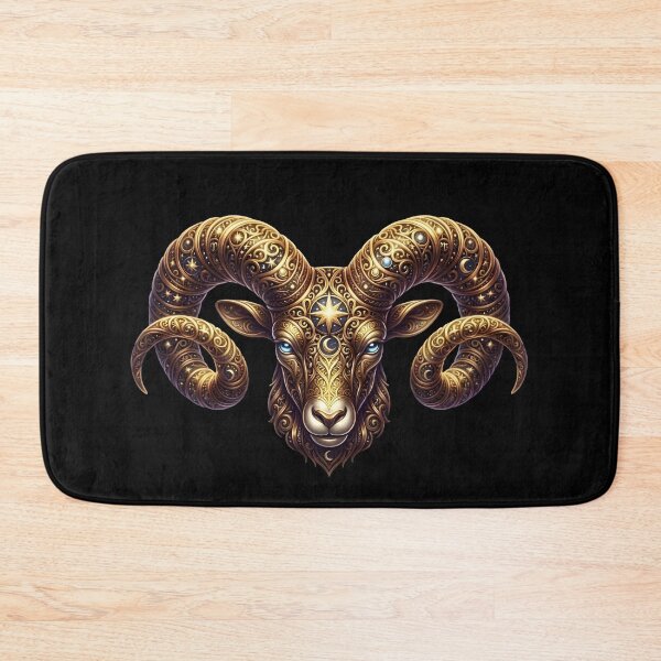 Item preview, Golden Aries Ram Head Zodiac Constellation Art designed and sold by Dakson Design - Fantasy Art.
