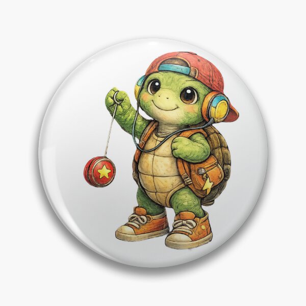Item preview, Cute Turtle Playing with Yo-Yo – Hand Drawn Colored Pencil Sticker Illustration designed and sold by Felixuss.